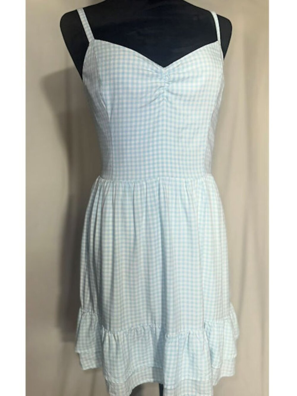 Hollister Blue Gingham Sundress, Large